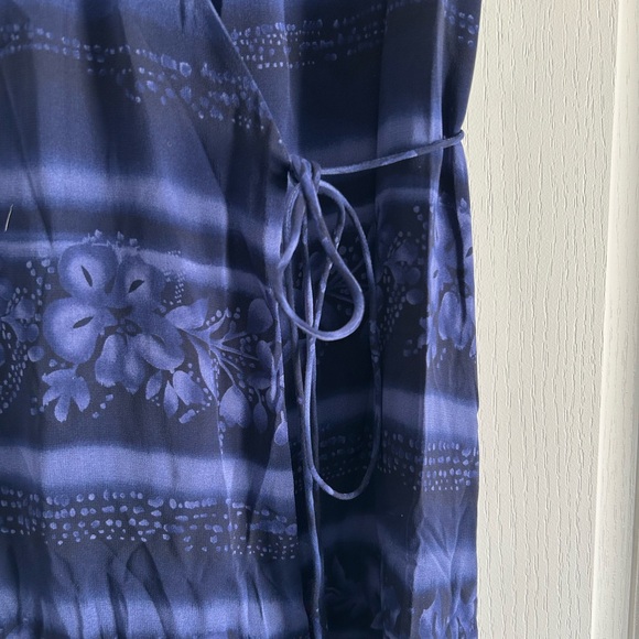 100% Silk Blue Wrap Dress Dana Buchman - Picture 4 of 7